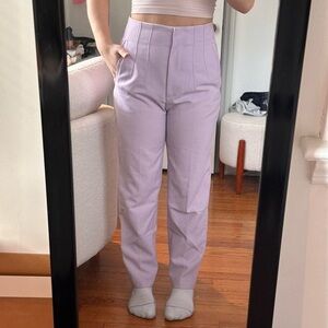 Zara purple high rise trouser pants